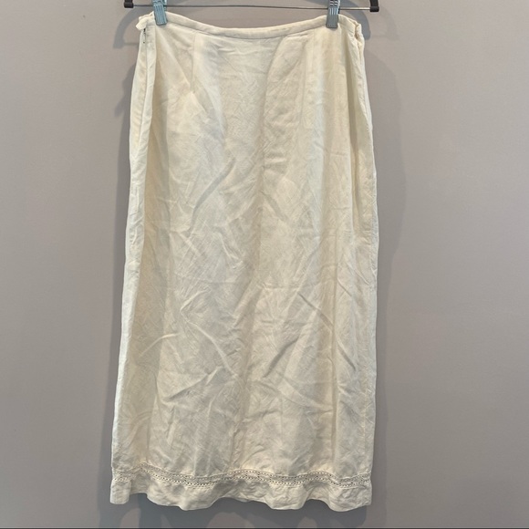 CRAZY HORSE COLLECTION Linen Blend Cottage Prairie Lagenlook Midi Skirt Size 14 - Picture 5 of 8